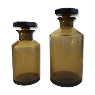 2 bottles in smoked glass years 1960-1970