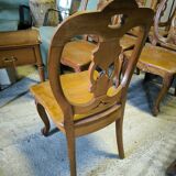 Series of 6 solid teak chairs circa 1980