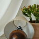 Lampe chevet pied boule en bois vintage
