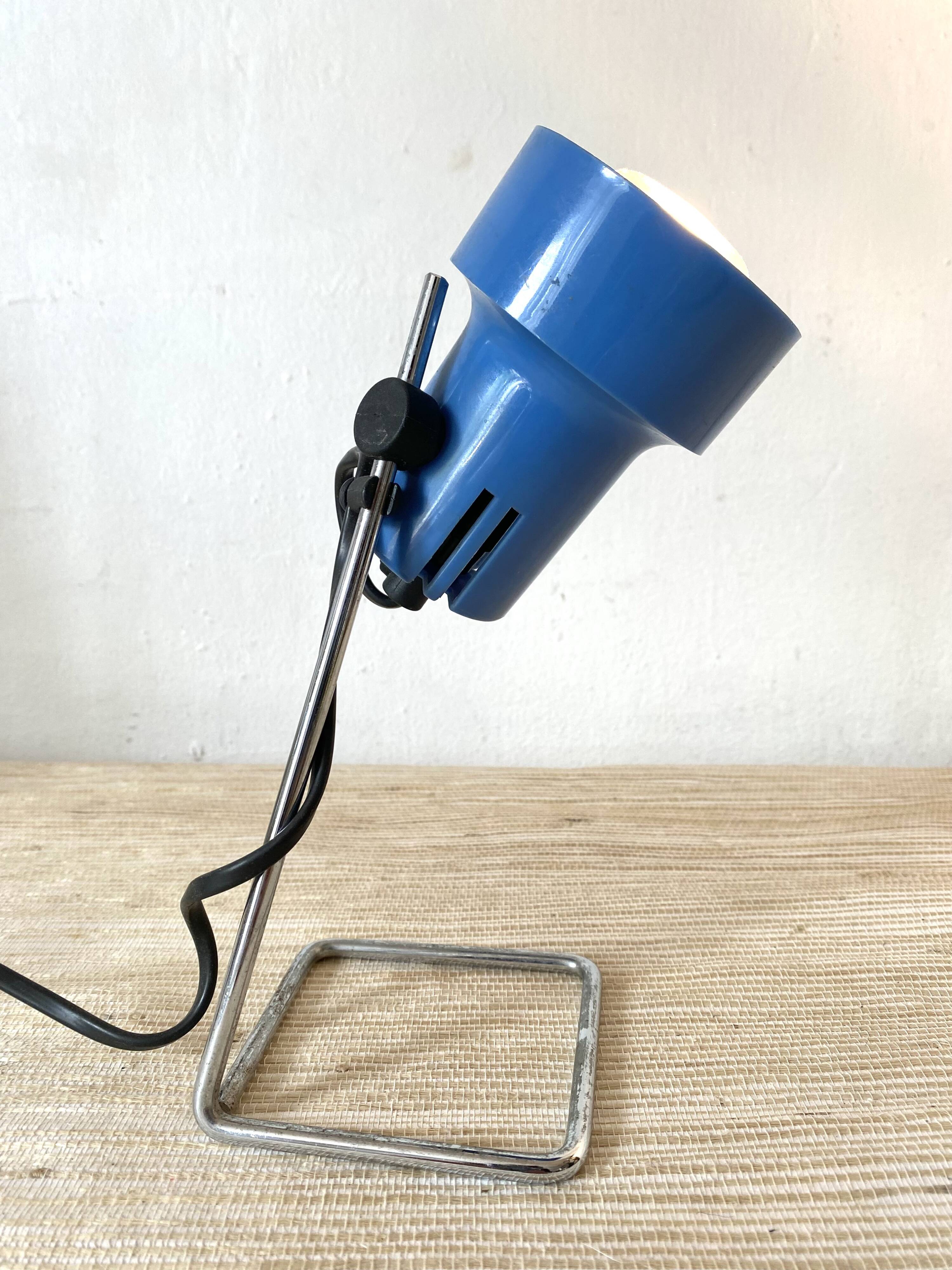 Vintage blue spot lamp, 70s