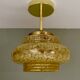 Suspension / Plafonnier globe vintage art déco en verre de Clichy jaune