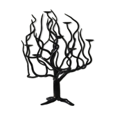 Bougeoir brutaliste noir en forme d'arbre "arbre de vie" des années 1970.