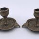 Pair of vintage brass table candlesticks