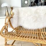 Vintage rattan bench sofa