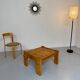 Vintage brutalist coffee table Swedish pine design Yngve Ekström Swedese