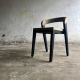 Set of 4 'Play' Chairs — Black Wood Frame with Beige Upholstery by Alain Berteau for Van Rossum