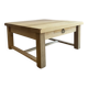 Large antique coffee table in sandblasted solid oak - Rustic chic style