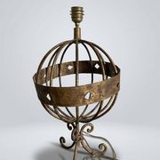 Vintage table lamp in the shape of an armillary sphere.