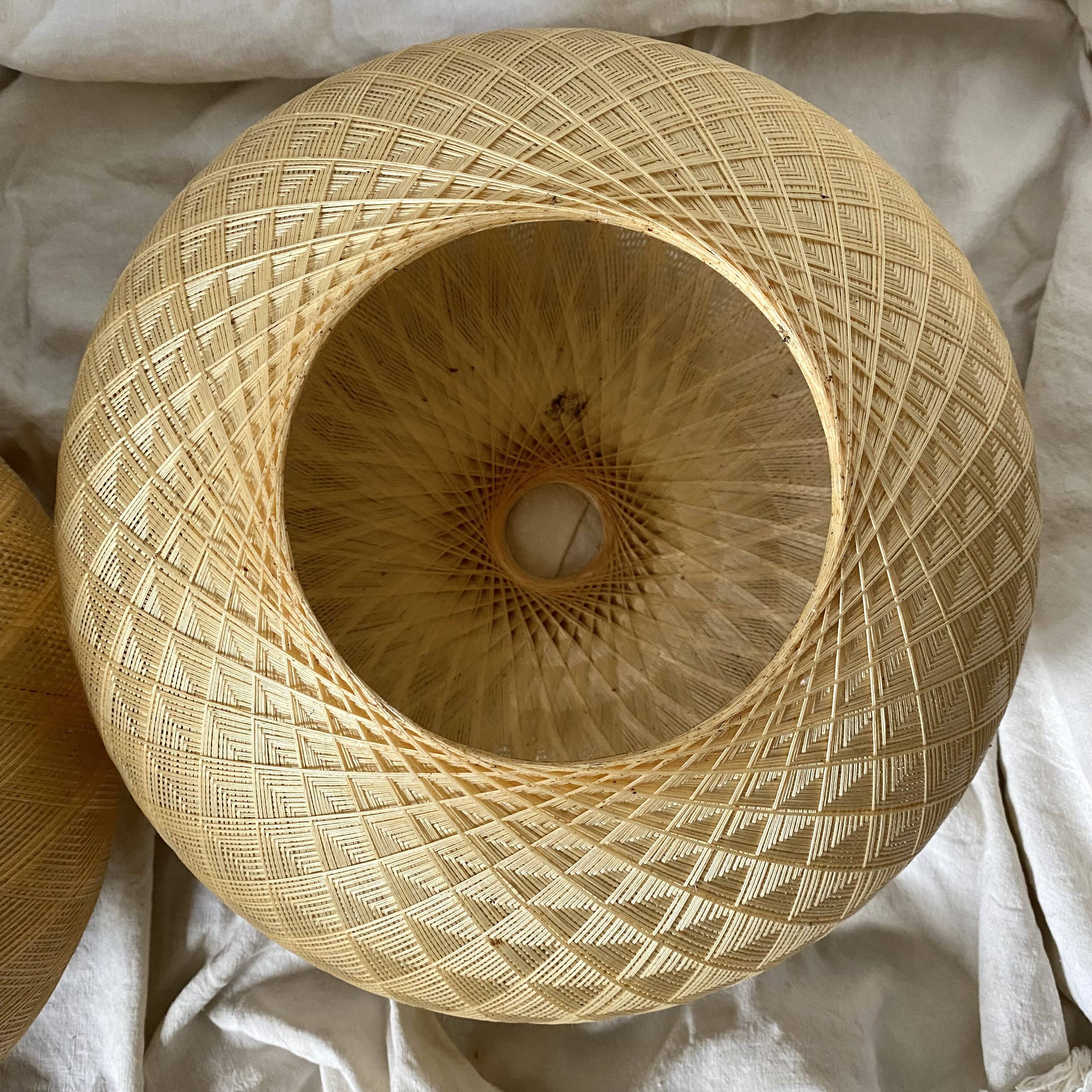 Pair of Scandinavian ball pendant lights