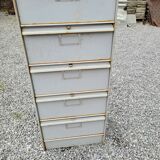 Iron loom cabinet with clamshells