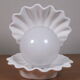 Table lamp shell in white enamelled ceramic, seventies design