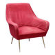Fauteuil vintage design en tissu et laiton, Italie, années 1950-1960