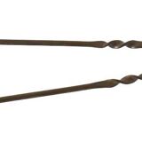 Pair of gilded bronze andirons decorated with serpents.