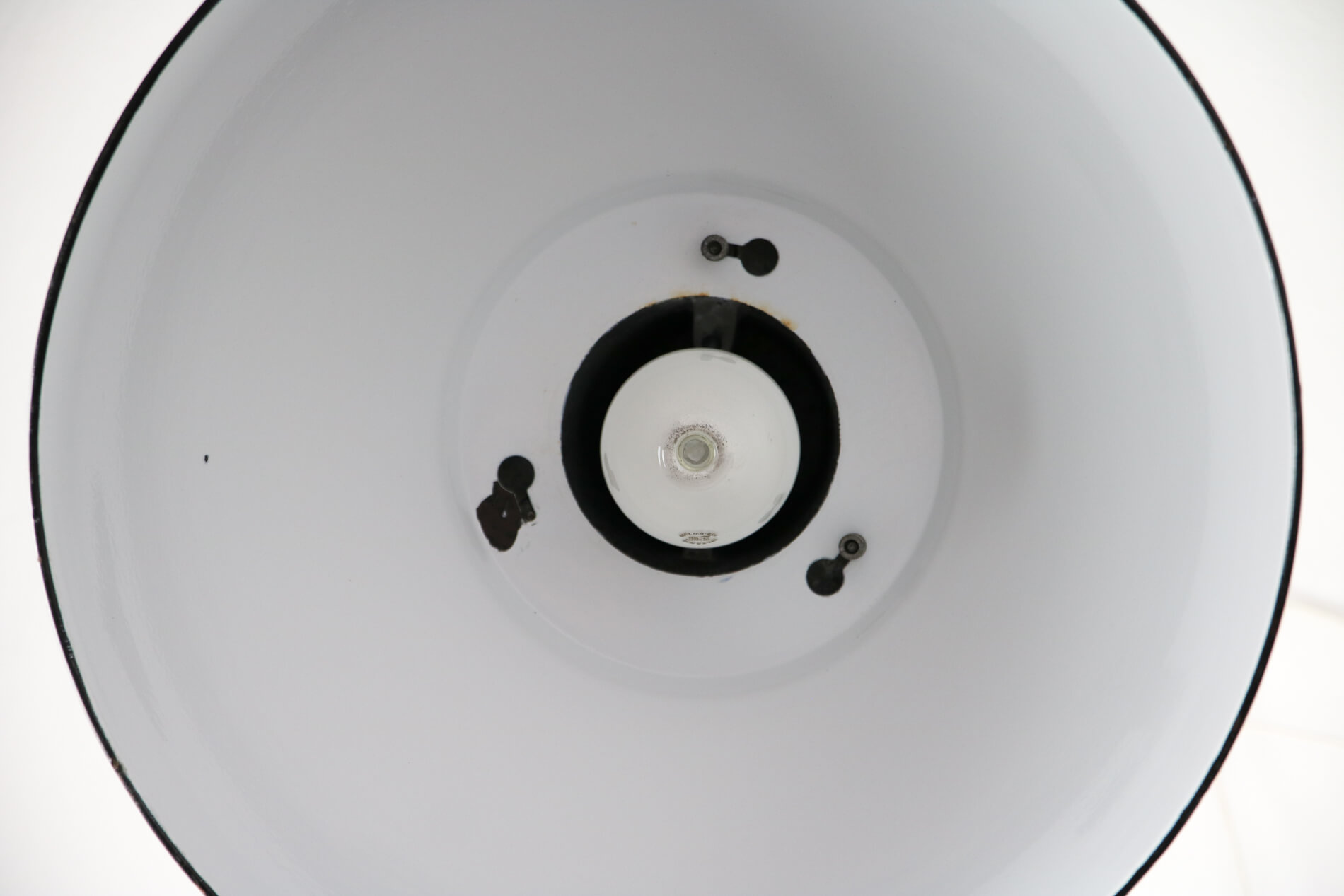 Vintage light blue enamel industrial factory pendant light from ElKo, 1960s