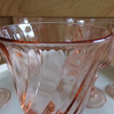 6 luminarc pink glass aperitif glasses