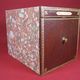 Old notary archive box in wood & leather, Office furniture early XX th