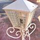 Veranda, terrace or garden floor lamp, in wrought iron, vintage.