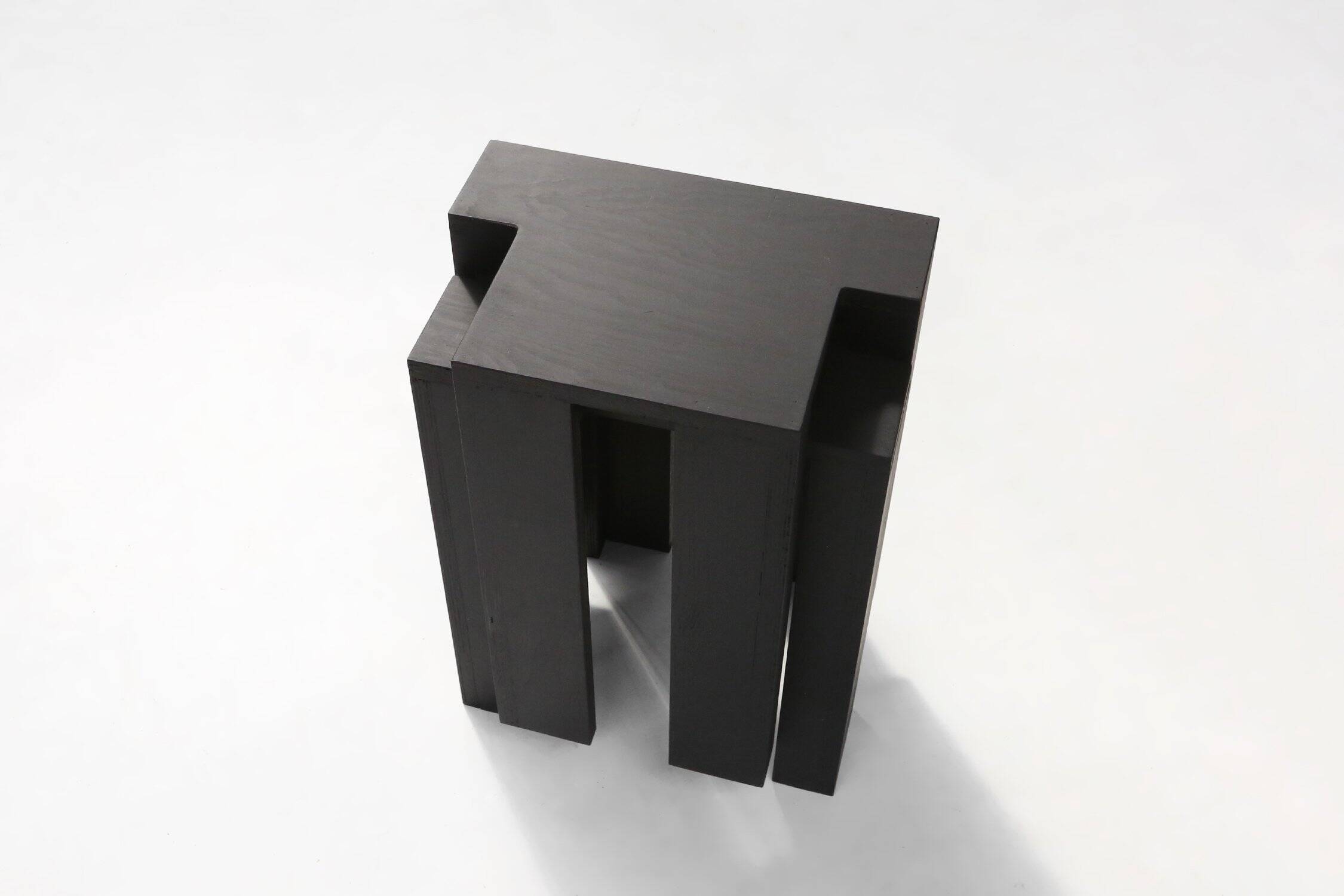 Black Stackable Stool by Bram Vanderbeke, Belgium