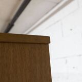 1970 Scandinavian wardrobe with shelves and mirror, 21x126, 2 doors.