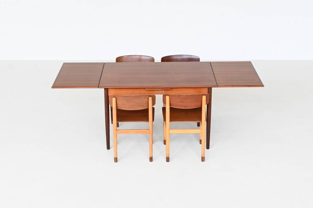 Table à manger extensible scandinave en teck, Danemark 1960