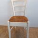 Suite de 4 chaises en bois et paille