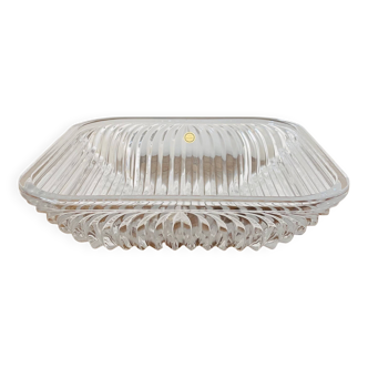 Plat carré vintage en cristal par Villeroy & Boch, collection Quadra