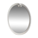 Vintage oval mirror in white enamelled cast iron