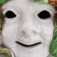 Vintage earthware commedia mask, florence