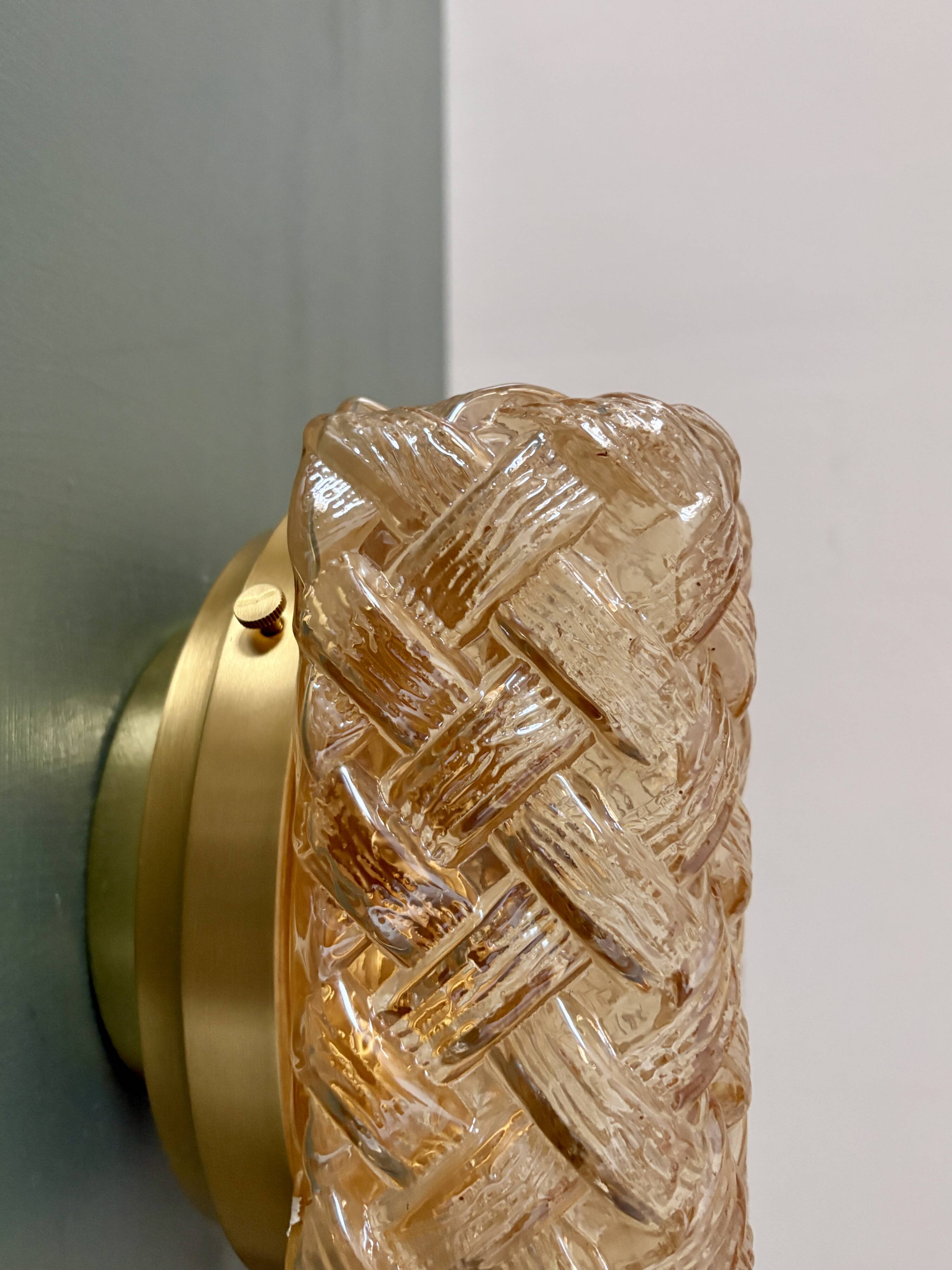 Vintage amber glass wall or ceiling light globe