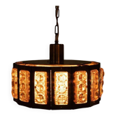 Vintage glass suspension, Danish design, mid-century hanging.