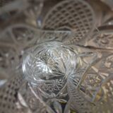 Large vintage pressed glass vase, an impressive and very decorative piece.