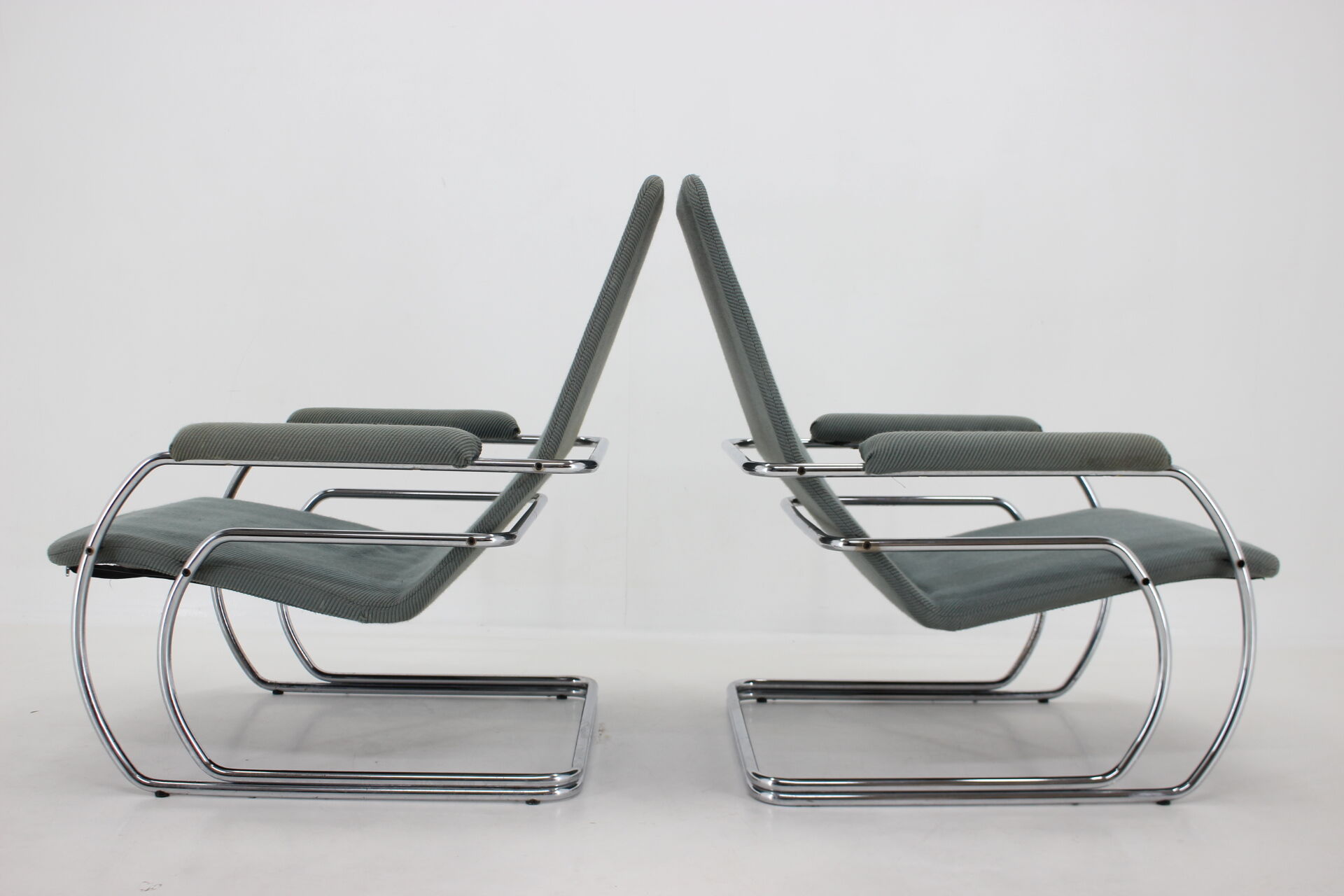 1970s Pair of Rare Tubular Armchairs