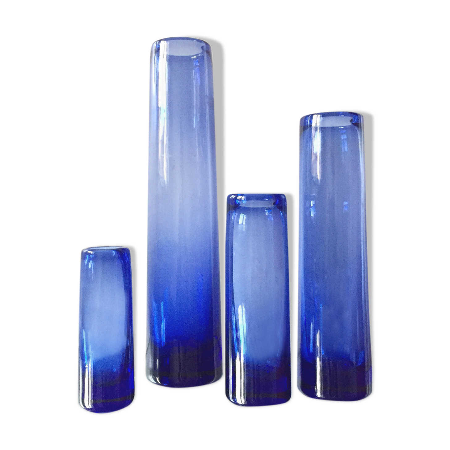 Lot de 4 vases Holmegaard par Per Lutken années 1960