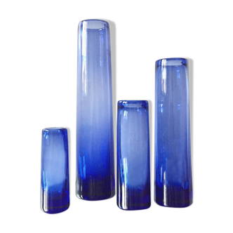 Set of 4 Holmegaard vases by Per Lutken 1960