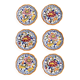 Set of 6 Gien earthenware dessert plates with peony decor