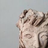 Handmade clay terracotta sculpture head decoration workshop