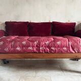 Empire style daybed (19th century) + new mattress (sleeping area 180x73cm), walnut chaise longue