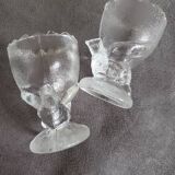 Pressed glass egg cup set