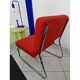 Fauteuil chauffeuse design vintage rouge orangé pied métal 70