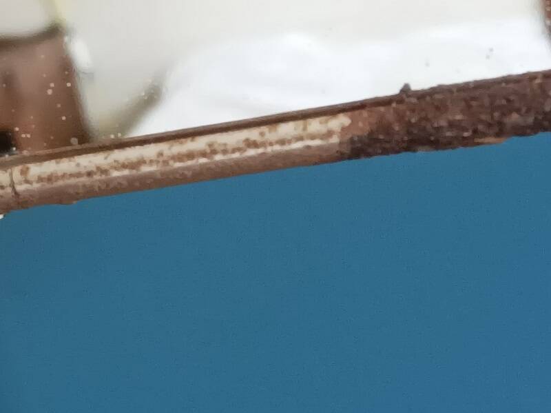 Barber mirror patinated metal surround