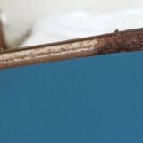 Barber mirror patinated metal surround