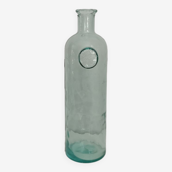 Large recycled glass vase in water green color