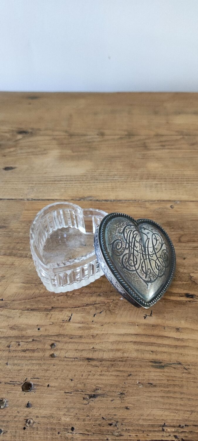 Crystal and silver jewelry box.