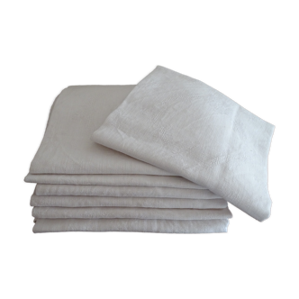 Lot 7 old cotton damask napkins 60 x 64