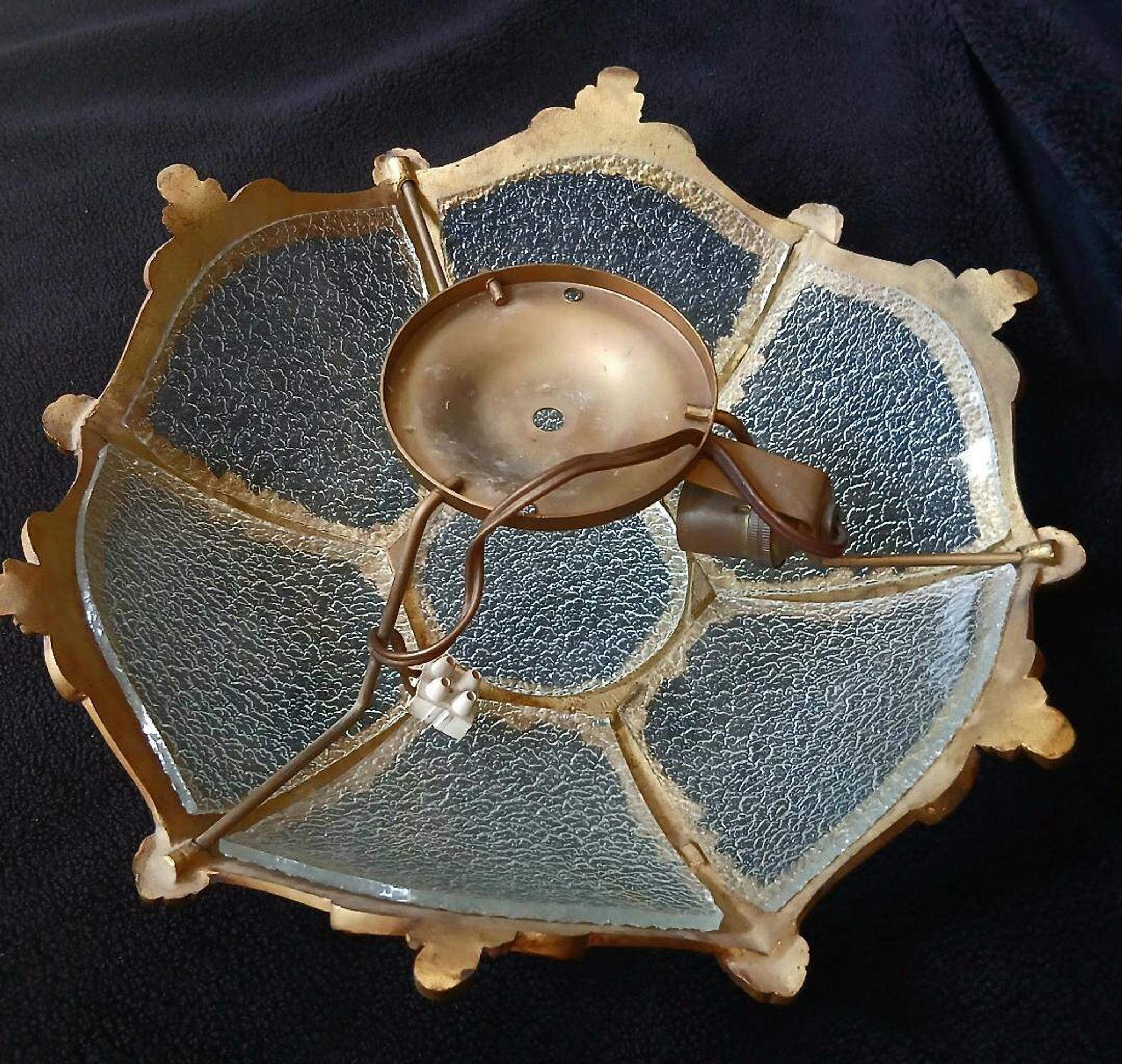 Bronze-gilt ceiling light and glass – Louis XV style