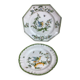 Duo Assiettes anciennes décoratives Moustiers