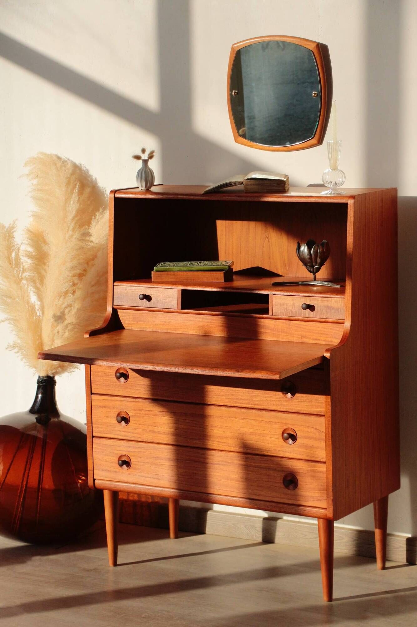 Secrétaire scandinave en teck - MSE Mobler 1960
