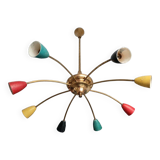 Lustre araignée vintage,luminaire spoutnik ancien