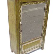 Vintage buffet mirror old art deco teak furniture original green patina