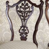 Antique Louis XV Ash Chairs with Openwork Backrests, Set of 4